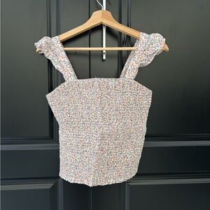 Old Navy Multicolor Floral Ruffle Strap Blouse